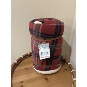 Bass & Co Heritage RED Plaid Luxury Throw NWT